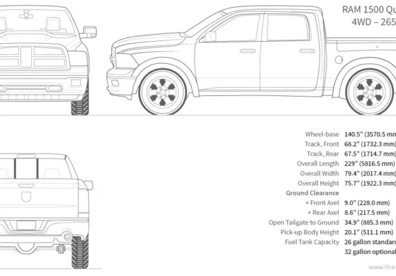 Ram размеры. Dodge ram 1500 габариты кузова. dodge ram 1500 чертеж. dodge ram 1500 длина кузова. габариты додж рэм 1500.