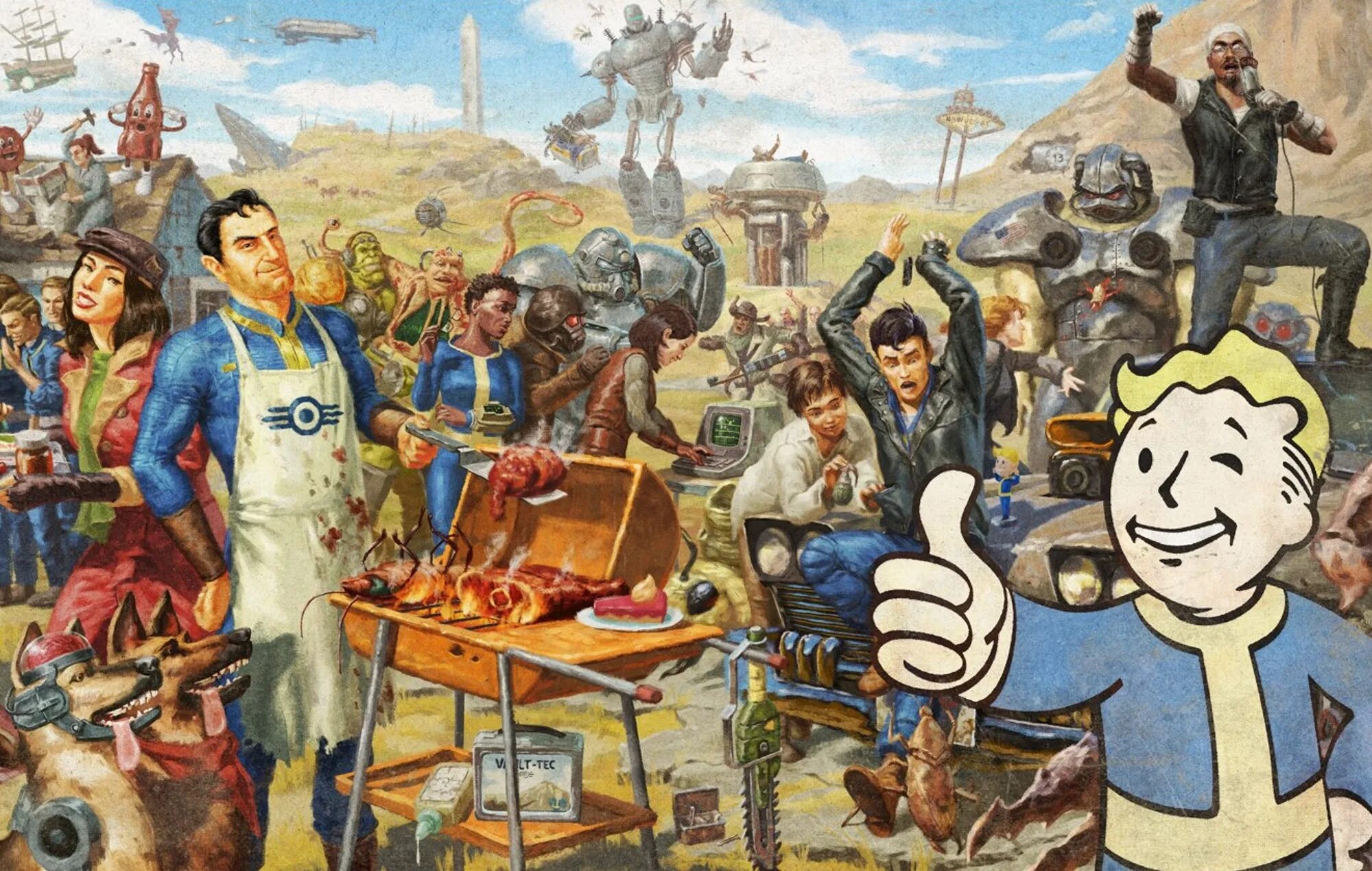 Какой год в фоллаут 4. Fallout 25th Anniversary Art. Последний фоллаут. Fallout 1997. Фоллаут постеры.