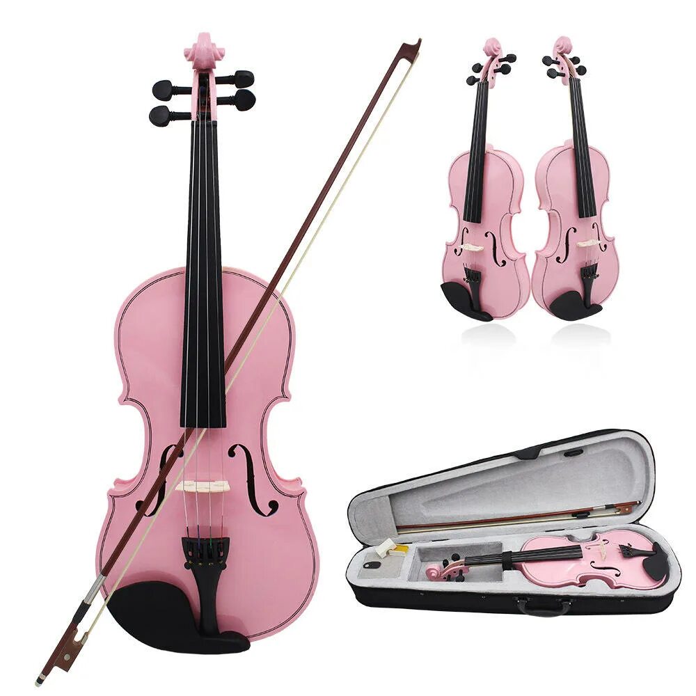 Скрипка. Розовая скрипка. Скрипка 4/4. Электроскрипка розовая.