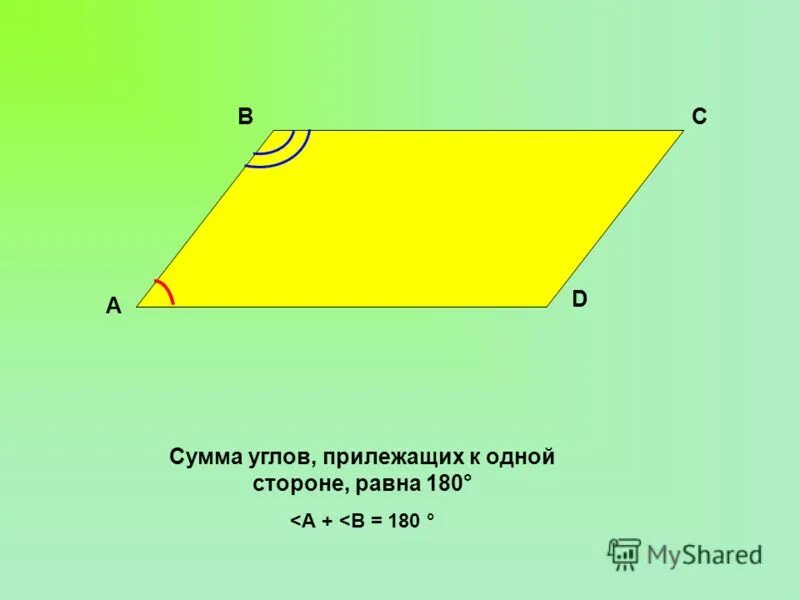 Углы прилежащие к 1 стороне. Диагонали точкой пересечения делятся пополам. В параллелограмме сумма углов прилежащих к одной стороне равна 180. Углы прилежащие к 1 стороне. Разность углов прилежащих к одной стороне равна 40.