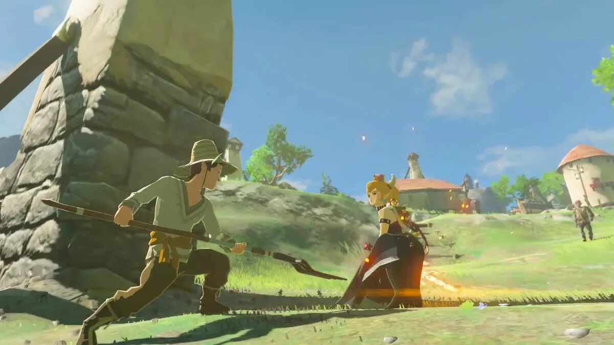 Zelda botw mods. Конный лучник Зельда. Zelda BOTW разрушенный замок. Zelda Breath of the Wild большие каменные статуи. Zelda BOTW старое подворье.