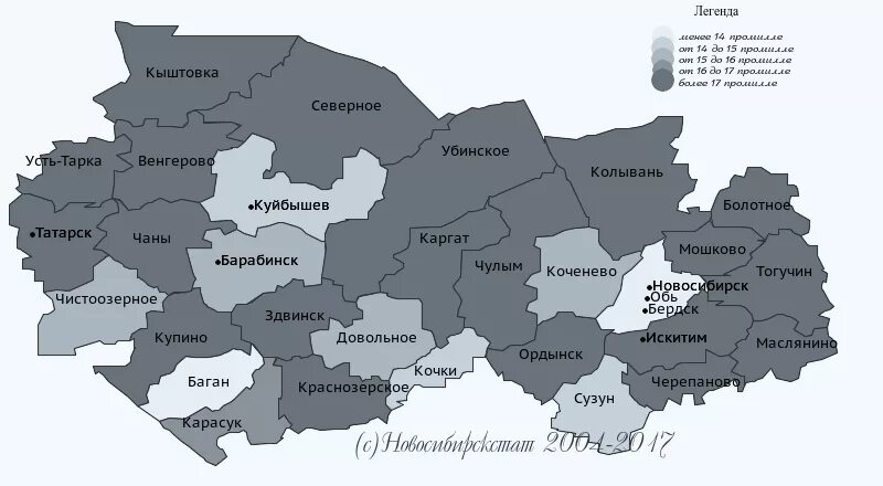 Плотность населения Новосибирской области. Карта плотности населения Новосибирской области. Карта Новосибирской области. Население Новосибирской области.
