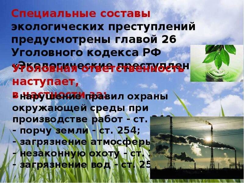Административная ответственность за экологические правонарушения. Уголовная ответственность за экологические преступления наступает:. состав экологического преступления. состав экологического правонарушения. экологические правонарушения картинки для презентации.