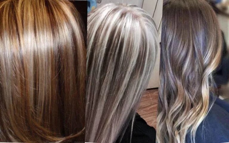 Колорирование волос до и после Blonde+Red+Brown Foils.