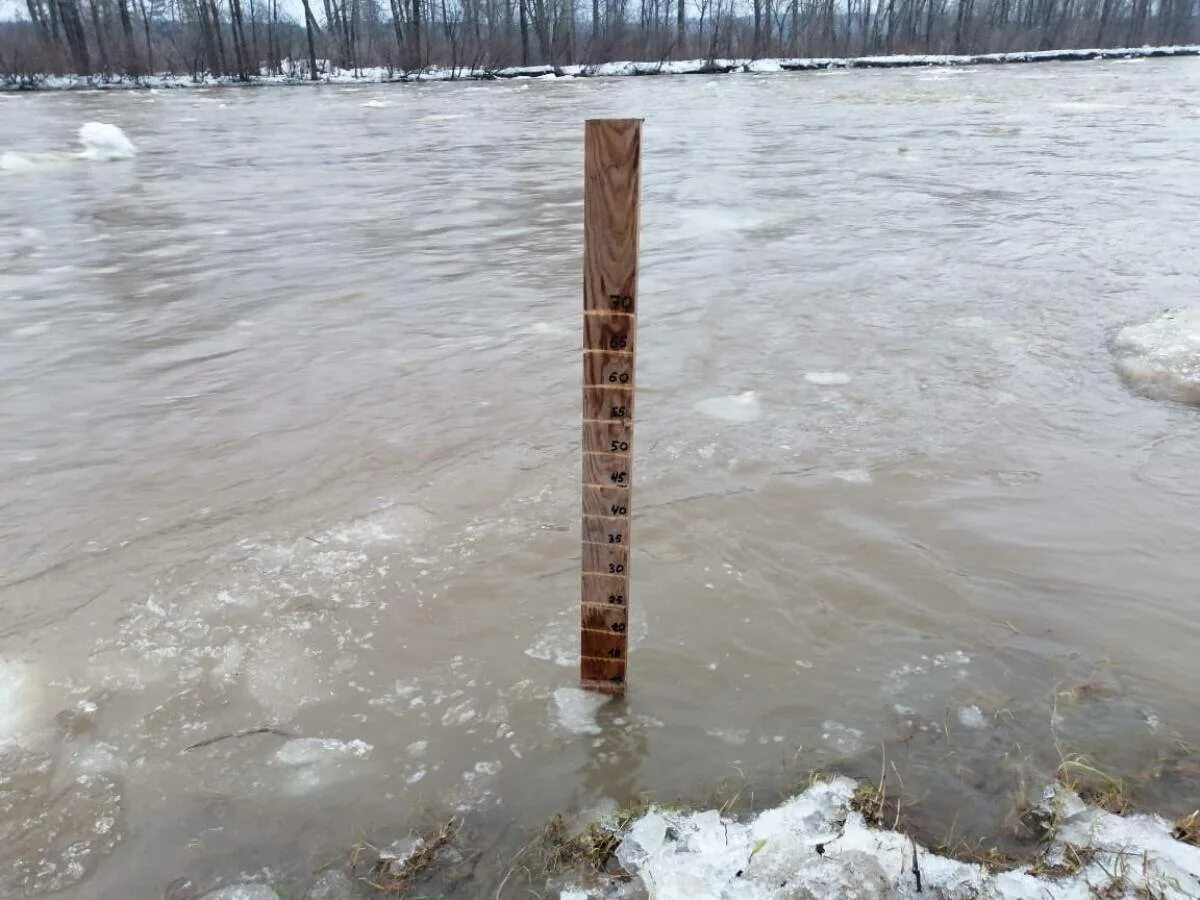 Подъем уровня воды в реке