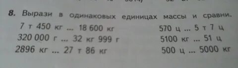 Вырази в одинаковых