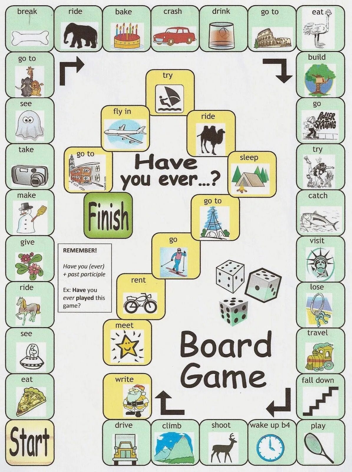 To be speaking game. Present perfect Board game. Board games in English present perfect. Have you ever Board game. Настольные игры на английском.