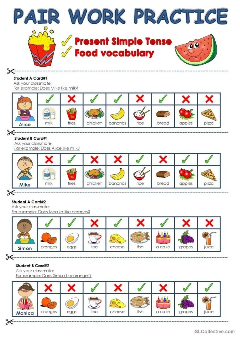 He doesn t like cheese. Present simple food. Present simple food Worksheets. Past simple food. Food speaking Worksheets.