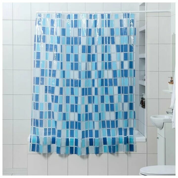 Шторка для ванны 180х180. Штора для ванной синяя. Шторка для ванной серо синяя 180х180. Комплект штор, голубая мозайка.