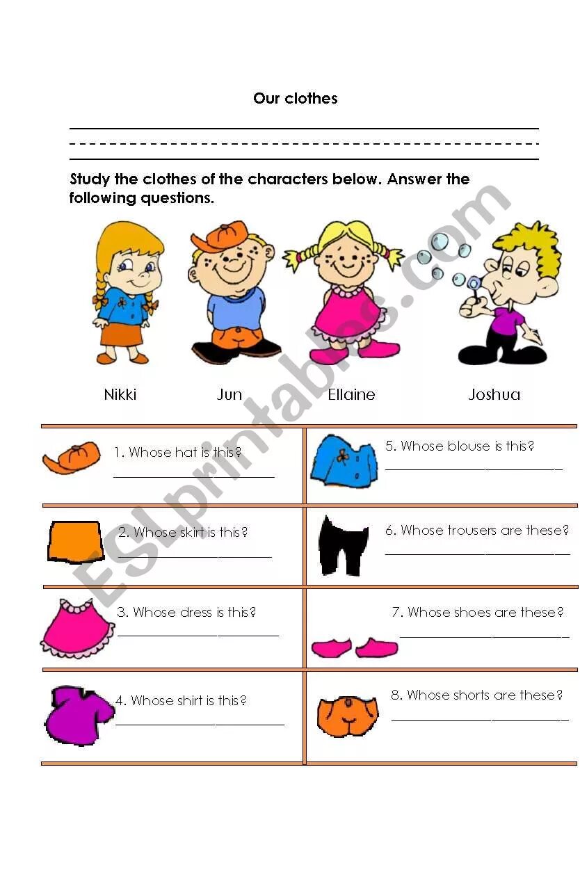 Whose who s exercise. Clothes задания. Clothes Worksheets for Kids. Английский possessive clothes. Worksheets am is и одежда.