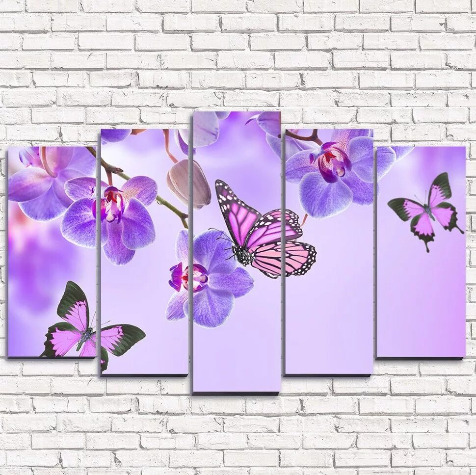 Валберис модульные картины. Модульная картина Орхидея. Модульная картина стена. Триптих бабочки.