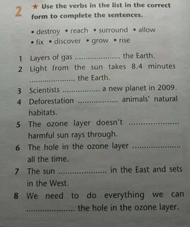 check the verbs below in the word list use them in the correct form to ...