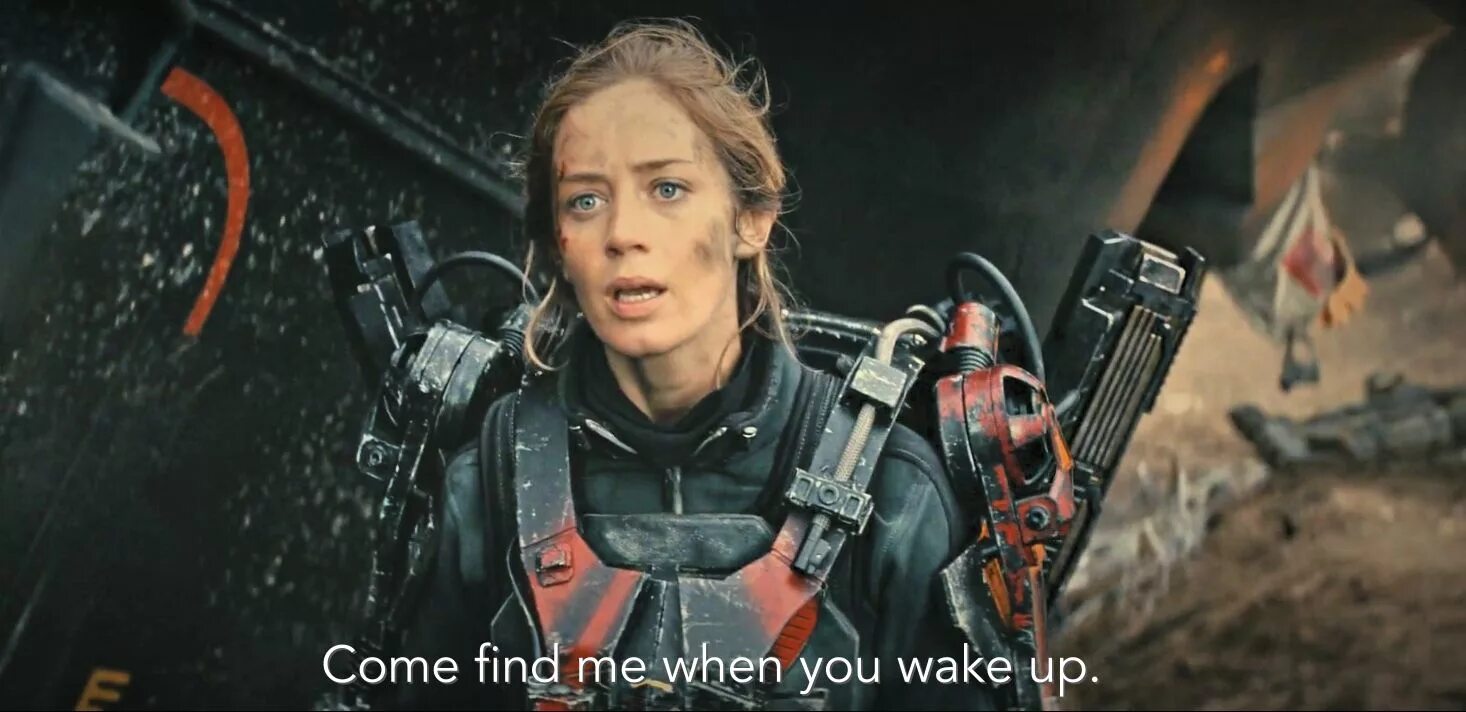 I can come tomorrow. Edge of tomorrow characters.