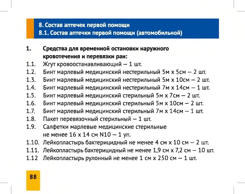 Аптечка первой помощи работникам что входит