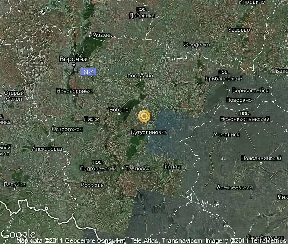 карта воронежа со спутника в реальном времени