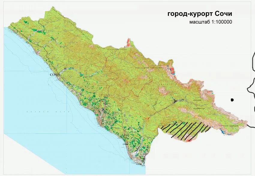 Расположение города сочи на карте Карта Сочи с гостиницами и отелями