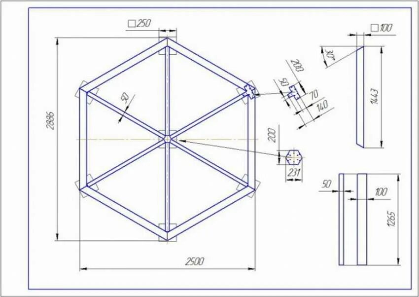 Чертеж беседки из профильной трубы с размерами. Беседка шестигранная чертеж 3х3. Беседка восьмигранная чертеж металлическая. Шестиугольня беседка чертеж. Шестиугольная беседка чертежи с металла.
