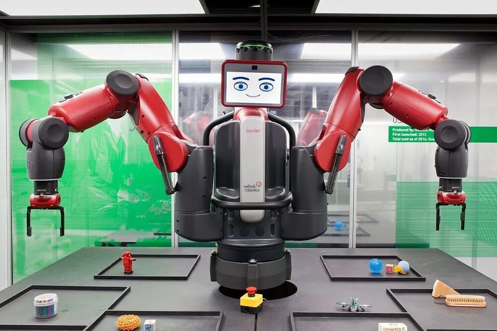 Какой робот покажи. Промышленный робот Baxter. Бакстер коллаборативный робот. Робот манипулятор Baxter. Типы роботов в робототехнике.