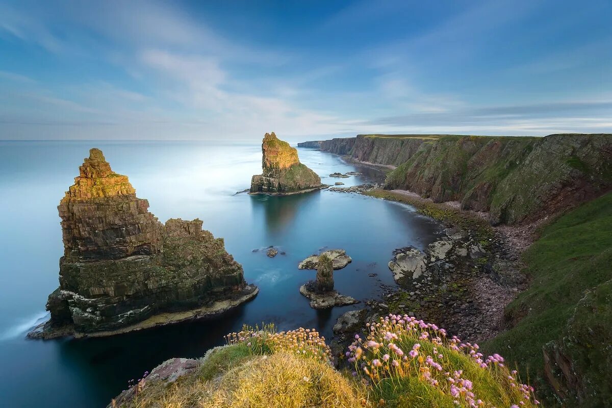 Duncansby Stacks Шотландия. Долина фей остров Скай Шотландия. Шотландия скалы. Западное побережье Оркнейских островов, Шотландия..