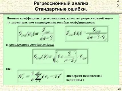 Ошибка модели регрессии