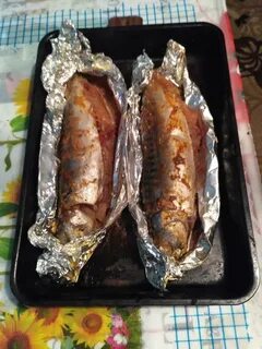 Скумбрия в духовке с овощами в фольге