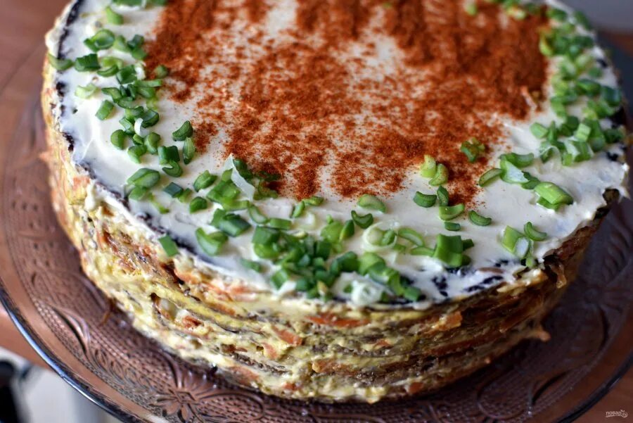 Печеночный торт свиной рецепт с фото Печеночный торт: вкусные рецепты из говяжьей, свиной и куриной печени слоями с ф