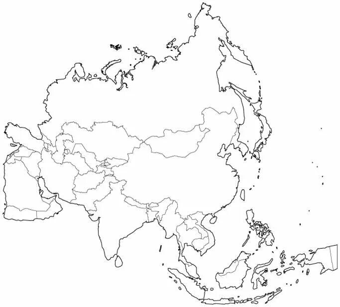 Пустая карта. Политическая контурная карта Азии. Политическая контурная карта Азии с границами государств. Зарубежная Азия политическая карта контурная карта. Политическая контурная карта Азии 11 класс.