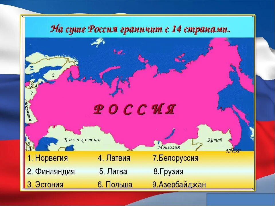 Государства имеющие сухопутную границу с россией. Государства граничащие с Россией. Страны граничащие с Россией. Страны которые граничат с Россией. Страны с кем граничит Россия.