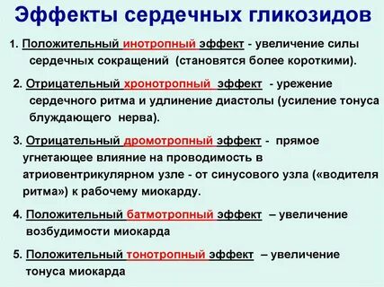 Действие гликозидов