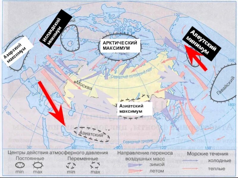 Ветры на территории россии. Азорский максимум. Азиатский максимум на карте. Исландский минимум и Азорский максимум. Арктический максимум на карте.