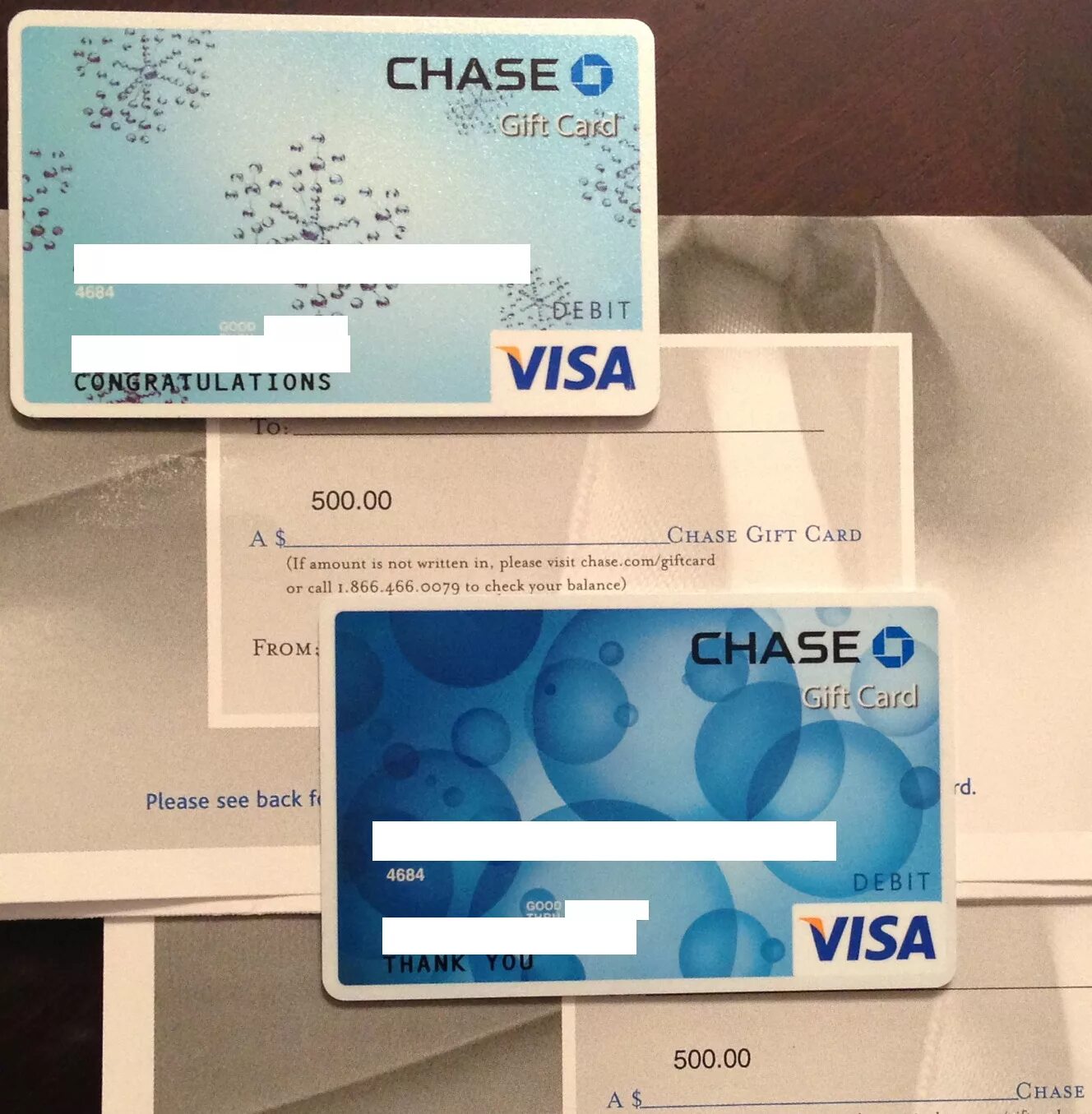 Card amount. Chase balance. chase visa card. debit gift card. a visa gift card back.