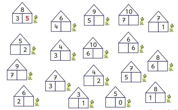 Числовые домики задания. Числовые домики для дошкольников задания. Состав числа. Цифровые домики для детей 6-7 лет.