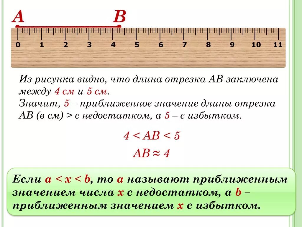 Число с недостатком и с избытком. Приближенное значение числа. Приближенным значением с избытком. Приближенные значения чисел Округление чисел.