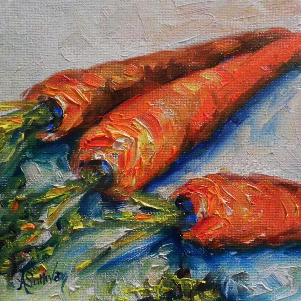Морковь живопись. Морковь картина художника. Овощи гуашью живопись. Морковка в живописи.