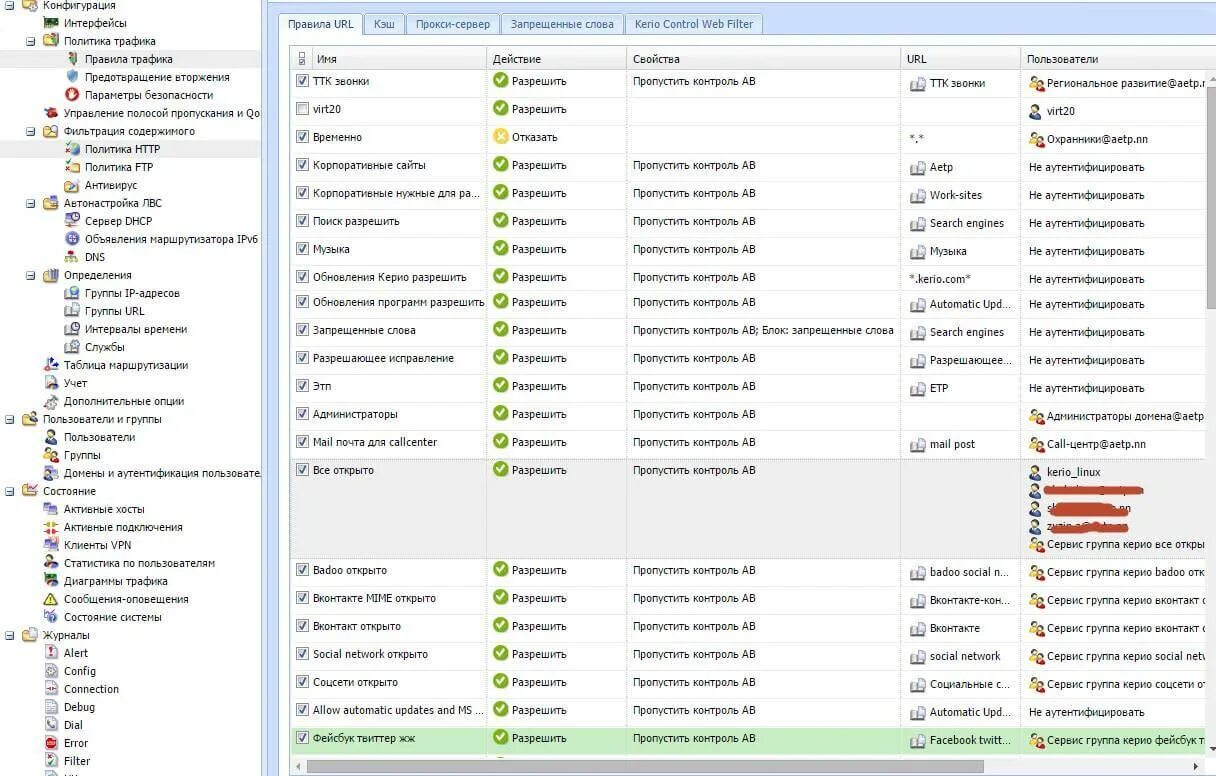 Блокировка IP адресов. Ограничения подключений kerio. Kerio IP. Группы URL В керио.
