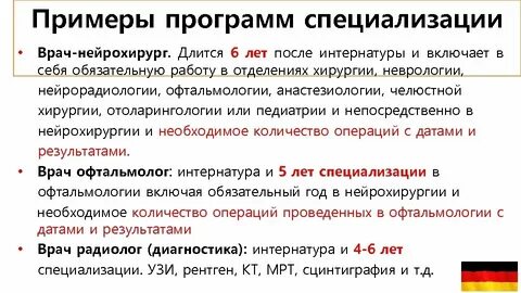 Программы специализаций