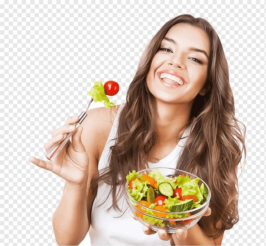 Принимает png. Девушка с едой. Правильное питание. Красивая здоровая женщина. Девушка с салатом.