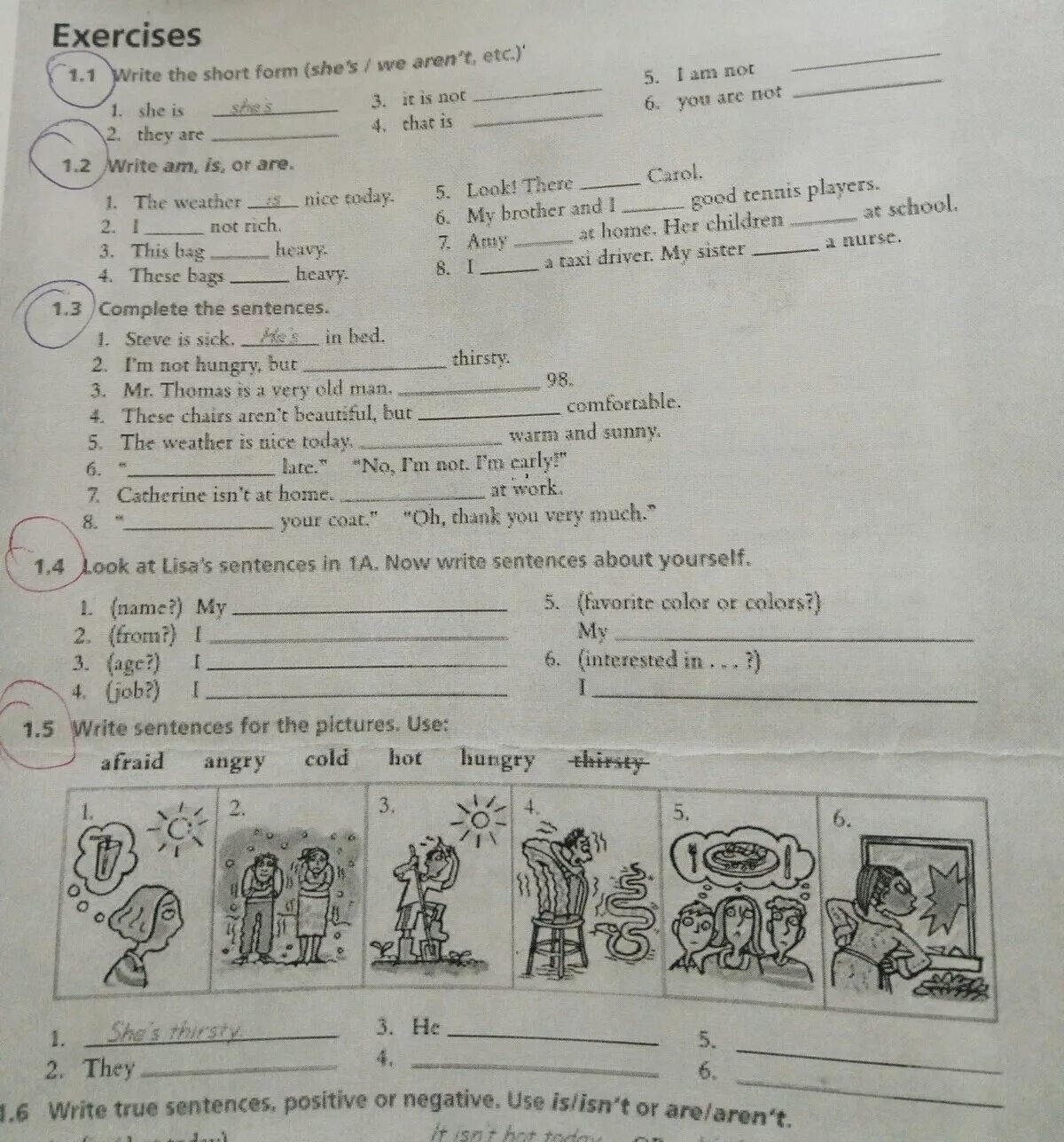 Look at lisa s sentences unit 1a. Write the short form she&#039;s we aren&#039;t etc 1.1 ответы. write the sentences in a short form. look at lisa&#039;s sentences in 1a ответы. now write sentences.