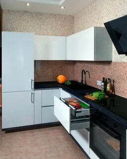 Угловая кухня без ручек