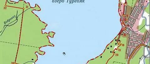 Озеро тургояк на карте