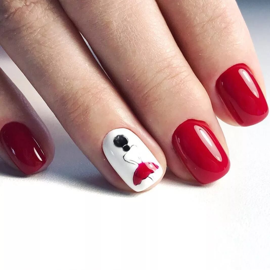 Идеи красного маникюра на короткие ногти Nail Art #3589 Best Nail Art Designs Gallery