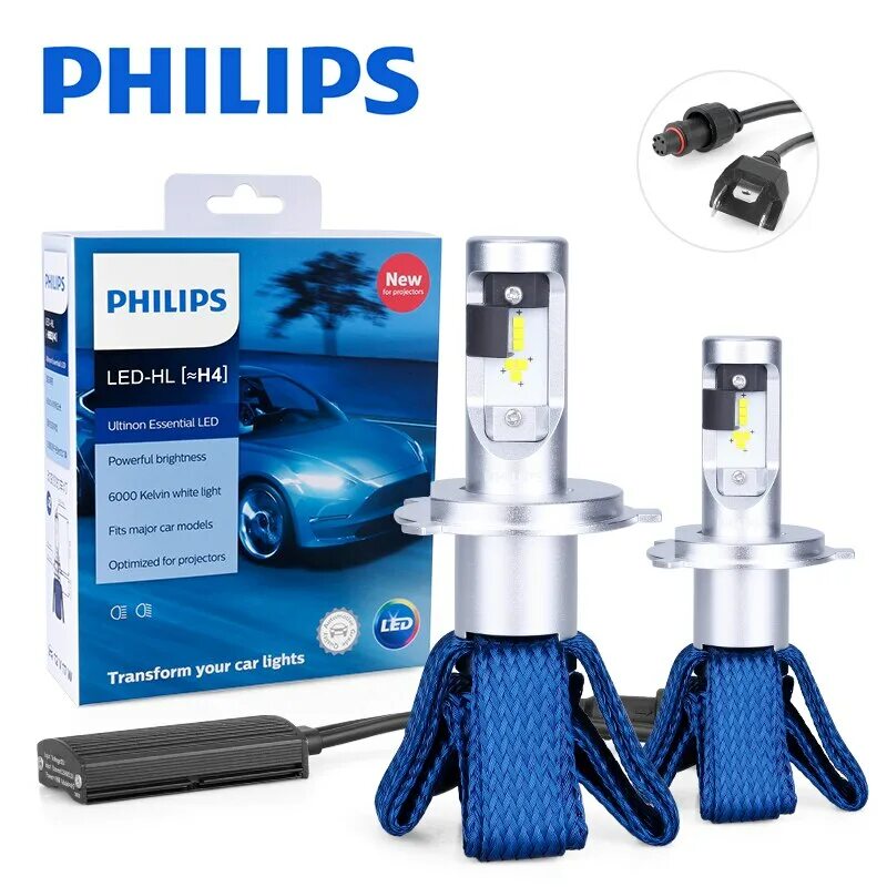 Светодиодные филипс купить. Philips h4 Ultinon Essential led 6000k. Philips Ultinon Essential led h4. Philips led hl h4. Philips h4 Ultinon led.