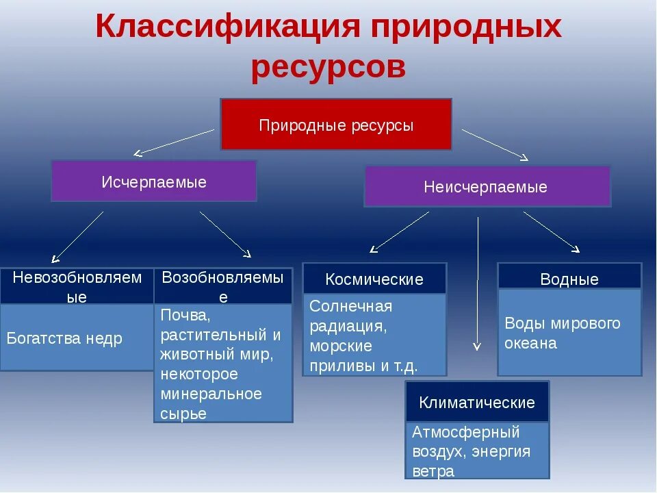 Природные ресурсы состоят из