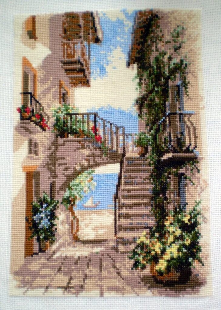 Набор вышивка крестом цветочный дворик. Гобелен итальянский дворик. Жанет крускамп картины. Вышивка итальянский дворик. Овен итальянский дворик вышивка.