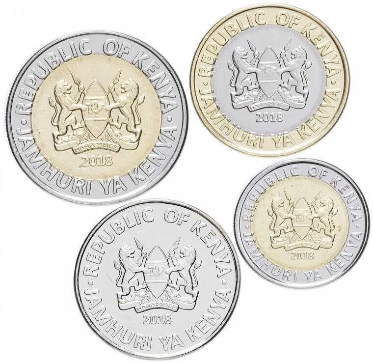 Купить монеты 2018. Монеты Кении. Набор монет Кении 2018. Монеты Кения комплект. Монета Кения Жираф.