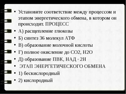 Последовательность энергетического обмена образование пировиноградной кислоты