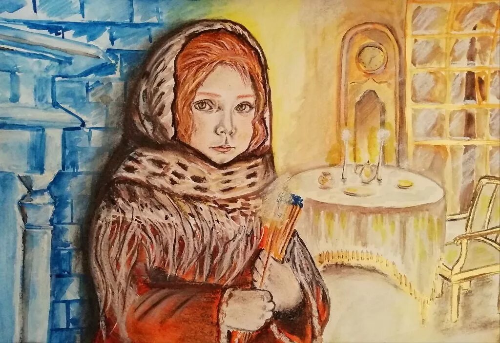 Произведение девочка со спичками андерсен. Сказки андерсена девочка со спичками. иллюстрации к сказке андерсена девочка со спичками. девочка со спичками картина. девочка со спичками рисунок.