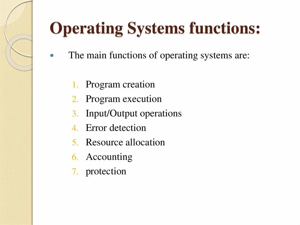 Operation System презентация. Operating System functions. Operating Systems presentation. Os functions.