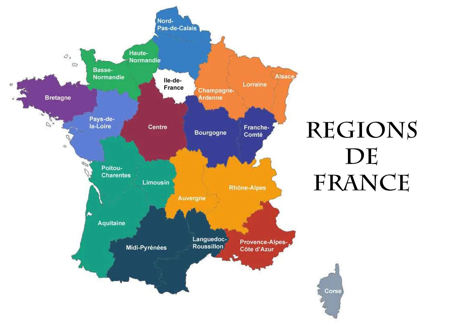 French 13. Карта Франции 13 регионов. Carte de France Regions. Карта Франции en Francais. Регионы Франции на карте.