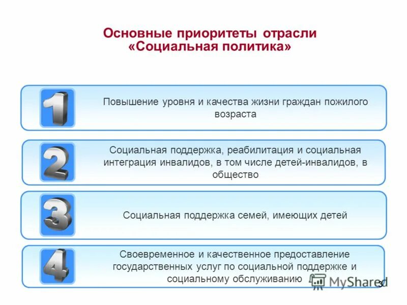 Основным направлением социальной политики является